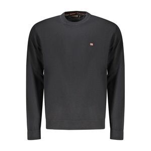 Napapijri Men's Crewneck Sweater with Flag Logo Men Black Sweaters